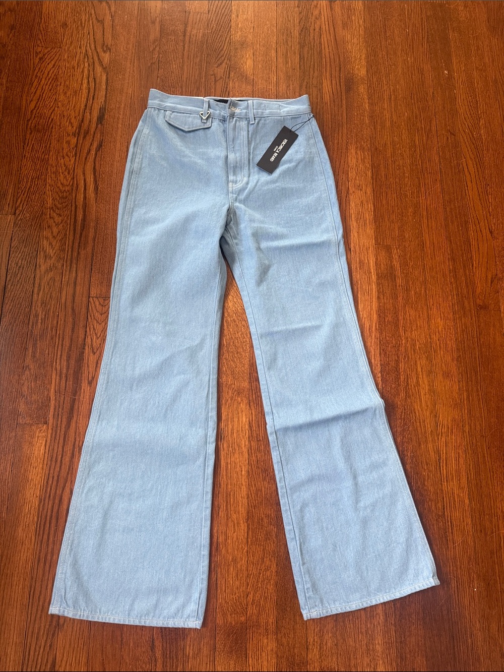 Veronica Beard Light Blue crosbie High-Rise Wide-Leg Jeans - Picture 3 of 5